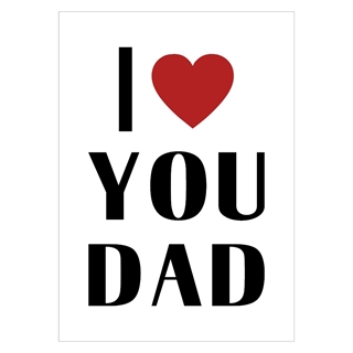 Affisch med texten Jag älskar dig pappa med ett hjärta som du bestämmer färgen på