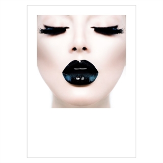 Affisch med kvinna med svarta läppar - Svarta läppar