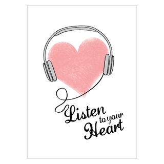 Affisch med hjärta och textlista till ditt hjärta