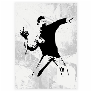 Affisch med blommoraktivist av Banksy