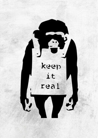 Banksy - Keep it real monkey affisch