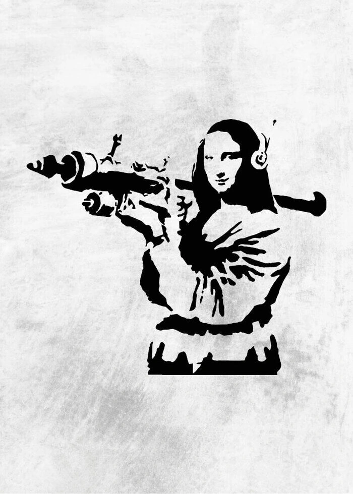 Affisch - Mona Lisa Bazooka av Banksy