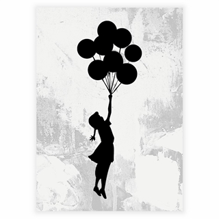 Affisch med flygande flicka av Banksy