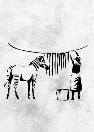 Banksy - Zebra ränder för torr Poster