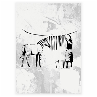 Affisch zebra ränder att torka av Banksy