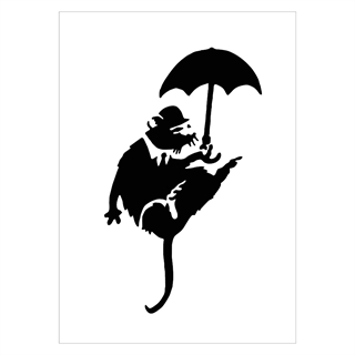 Affisch Rat with Paraply av Banksy
