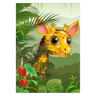 Affisch - Gullig giraff i djungeln