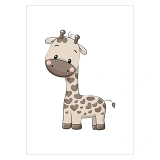 Affisch - Söt giraff står upp