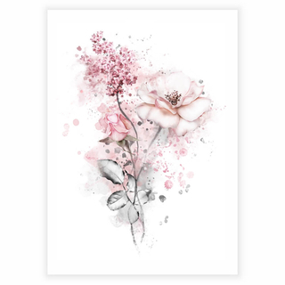 Affisch - Akvarell blommor