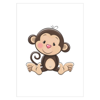 Härlig barnaffisch med Cute Monkey