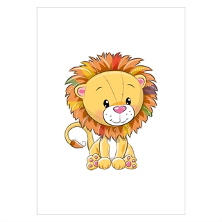 Söt barnaffisch med söt lejon i en vacker design