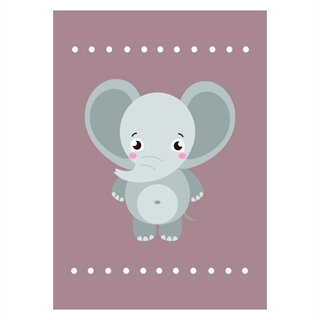 Färgglada och gullig barnaffisch med elefantmotiv