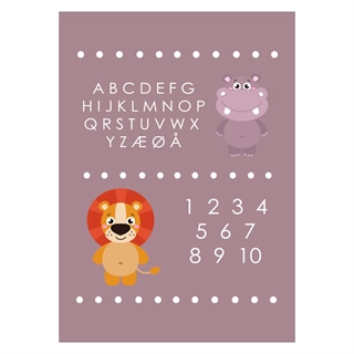 Härlig inlärningsaffisch med ABC och siffror - snygg barnaffisch med alfabet och nummerkort
