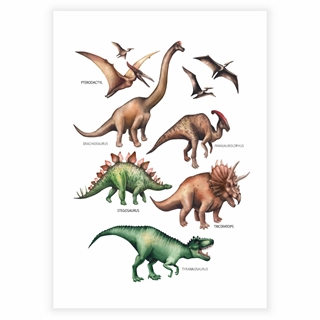 Barns affisch - Med dinosaurier
