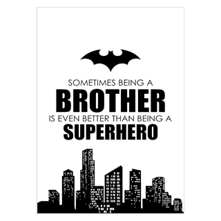 Superhjältebror - Gullig syskonaffisch