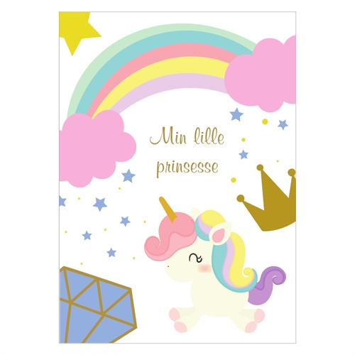 Affisch med enhörning och texten min lilla prinsessa