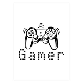 Affisch med Controller och texten Gamer