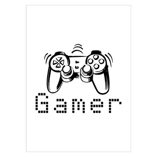 Affisch med Controller och texten Gamer