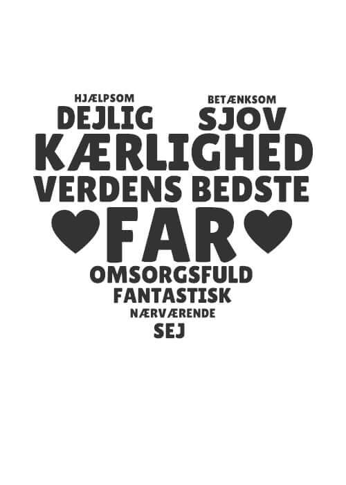 Söta ord till mamma formad som ett hjärta - Mamma Poster med egna hälsningar