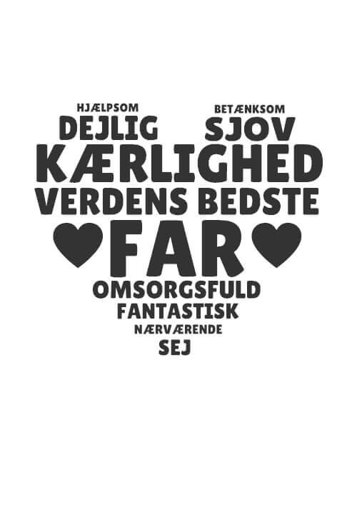 Söta ord till mamma formad som ett hjärta - Mamma Poster med egna hälsningar