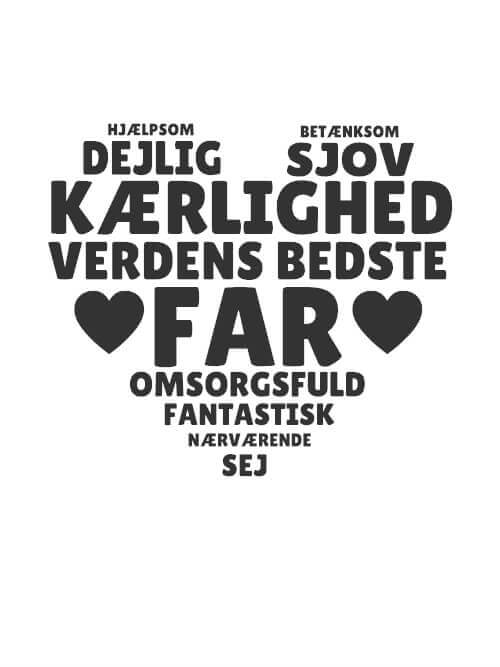 Söta ord till mamma formad som ett hjärta - Mamma Poster med egna hälsningar