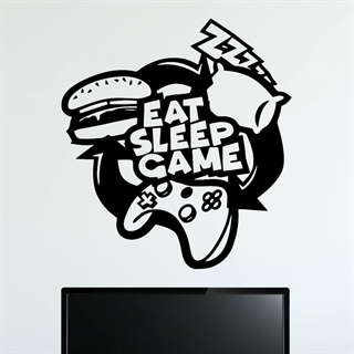 EAT SLEEP GAME BURGER - Väggdekor