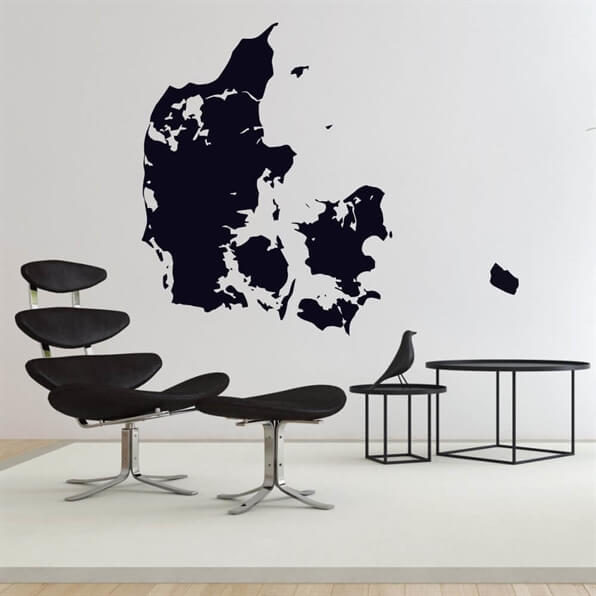 Wallstickers med en karta över Sverige