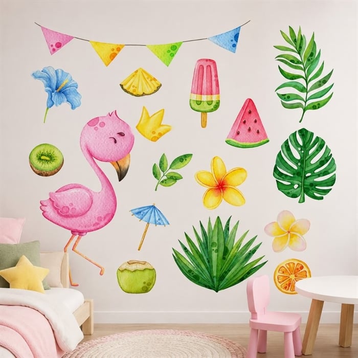 Tropisk Flamingo – Väggdekorationer