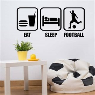 Väggdekor - Ät, sov, fotboll - pojkar - väggdekor