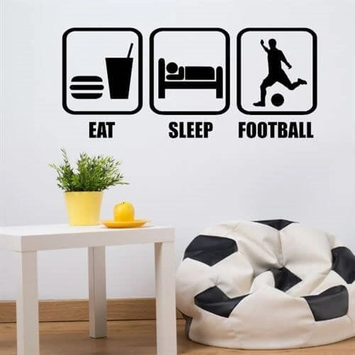 Väggdekor med texten Eat, sleep, football