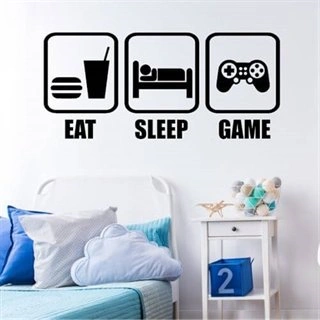 Eat, sleep, game - Väggdekor