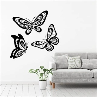 Vackra fjärilar 3 st - Väggdekor