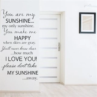 Väggdekor med texten You are my sunshine