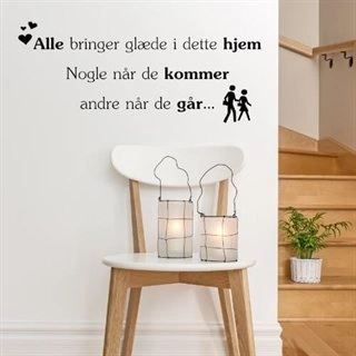 Wallstickers med text Alla besökare skänker