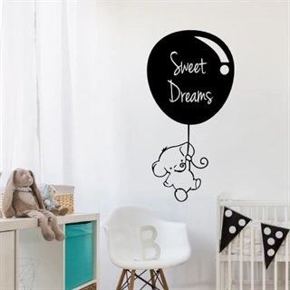Väggdekor med en elefant och ballong