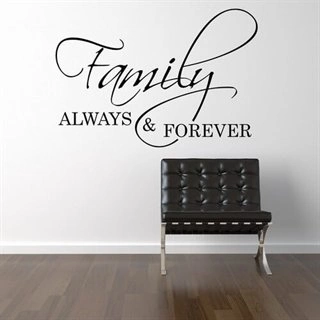Family always and forever en wallsticker för familjen 