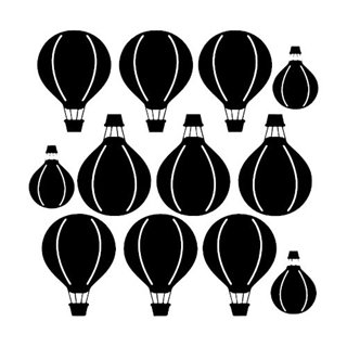 Väggdekor med 12 st luftballonger.