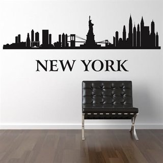 En wallsticker med en bild på staden New York