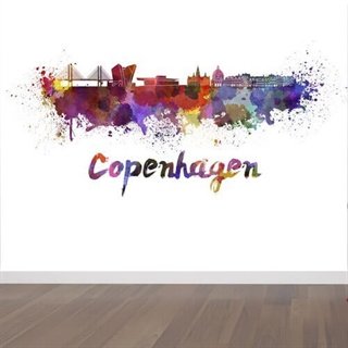 Tryckt Köpenhamn i färger - väggdekor