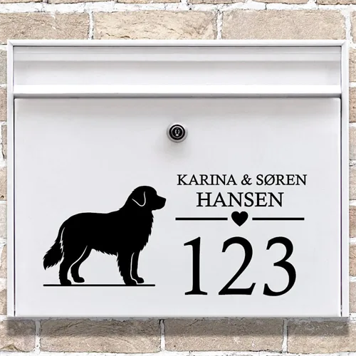 Brevlåda stickers med Berner Sennenhund-silhuett