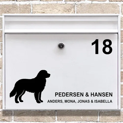 Brevlåda stickers Berner Sennenhund silhuett