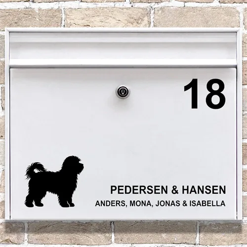 Brevlåda stickers Bichon Havanais siluett