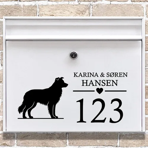 Brevlåda stickers med Border Collie-silhuett