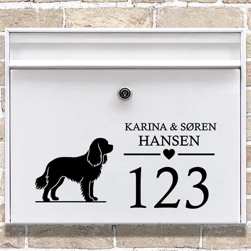 Brevlåda stickers med Cavalier King Charles Spaniel-silhuett