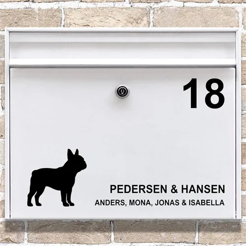Brevlåda stickers Fransk bulldogg siluett