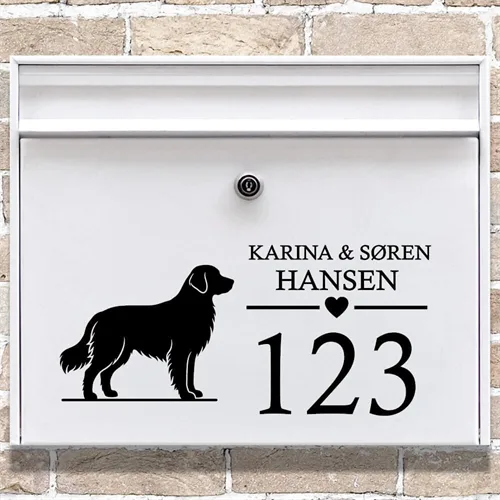 Brevlåda stickers med siluett av golden retriever