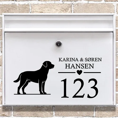 Brevlåda stickers med labradorsilhuett