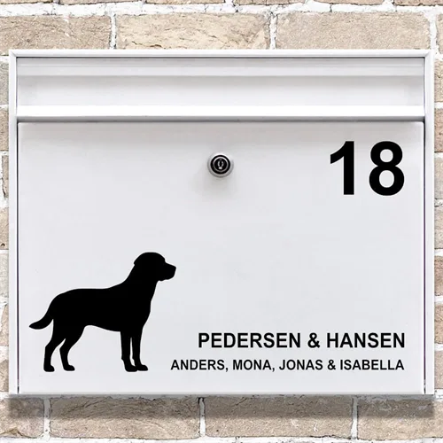 Brevlåda stickers Labrador siluett