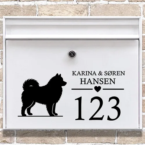 Brevlåda stickers med samojedhundsilhuett