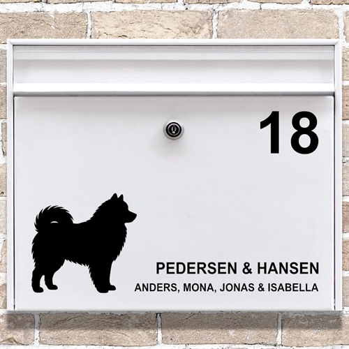 Brevlåda stickers Samojed siluett